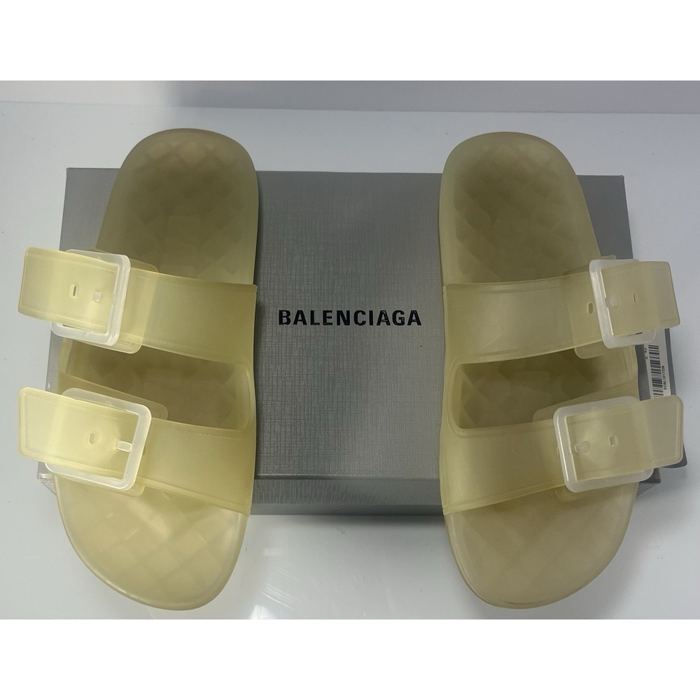 Balenciaga Mallorca Size 43 White Rubber Flat Sandals